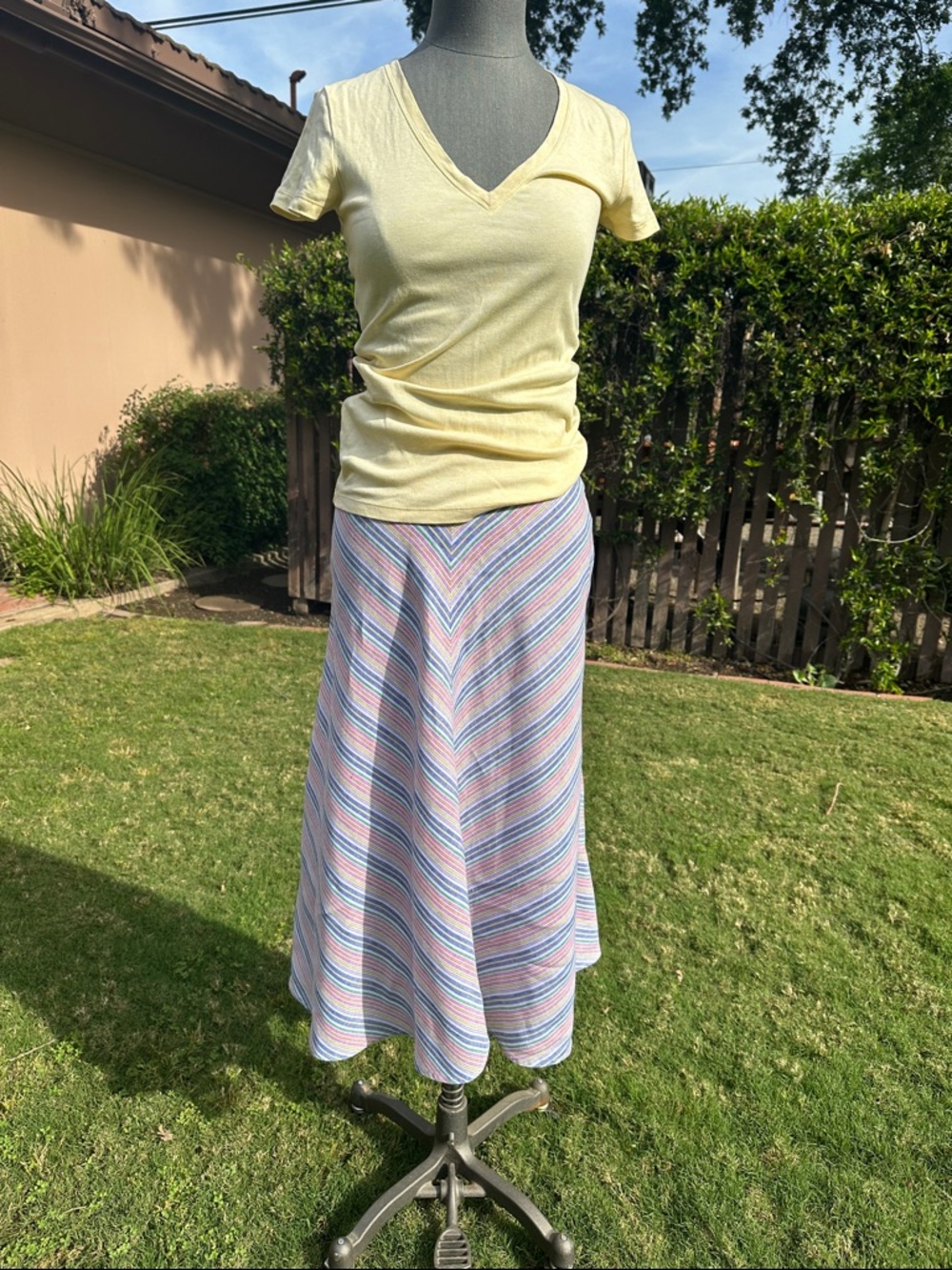 Talbots Pastel Chevron Maxi Skirt in Blue, Pink & Cream
